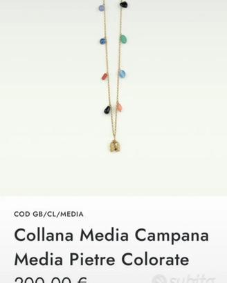 Collana Dorata pietre colorate LEBOLE