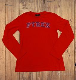 Maglia Pyrex rosso scritta strass tg XS 13-14 anni