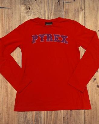 Maglia Pyrex rosso scritta strass tg XS 13-14 anni