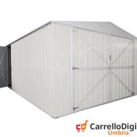 Box acciaio garage lamiera 360x600cm bianco