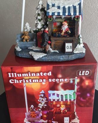 Diorama Villaggio di Natale con Luci LED – Babbo