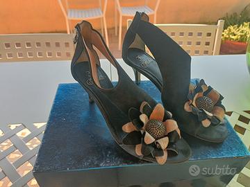 Sandali "Fabi" in camoscio nero 