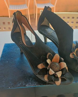 Sandali "Fabi" in camoscio nero 