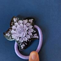 Elastico per capelli con fermaglio lilla