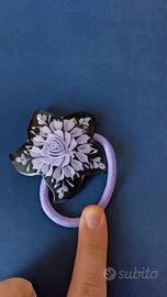 Elastico per capelli con fermaglio lilla