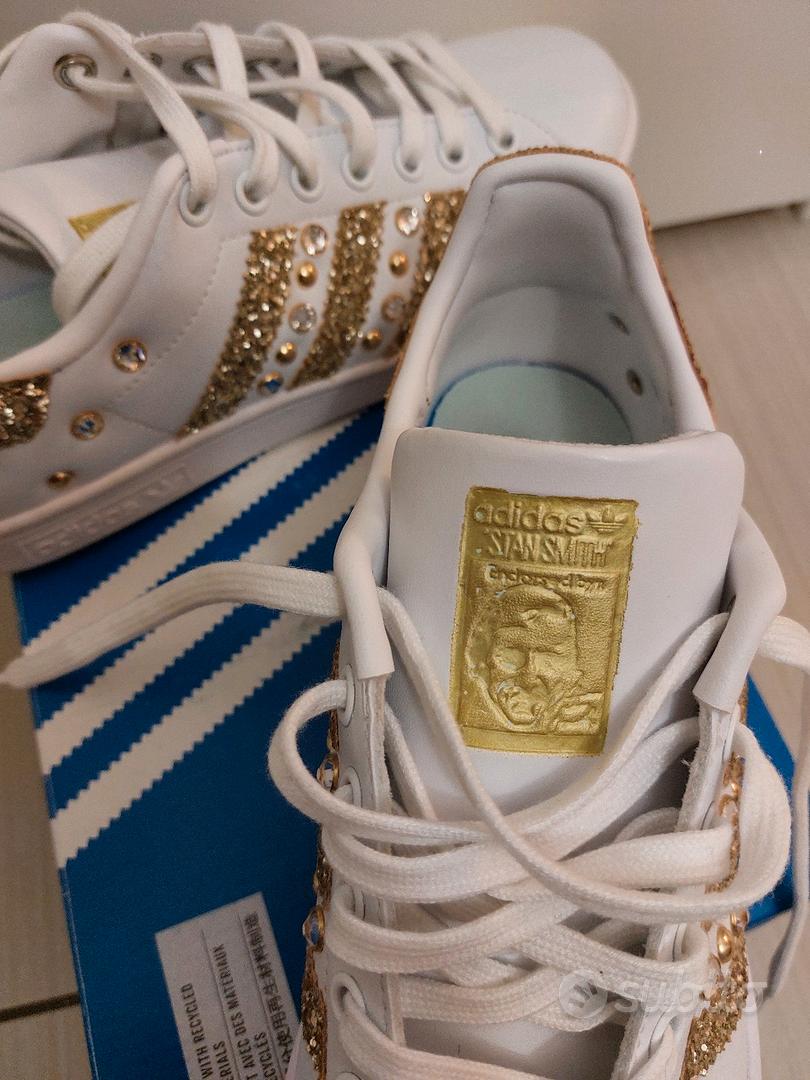 Scarpe Adidas stan smith gold glitter borchie Abbigliamento e