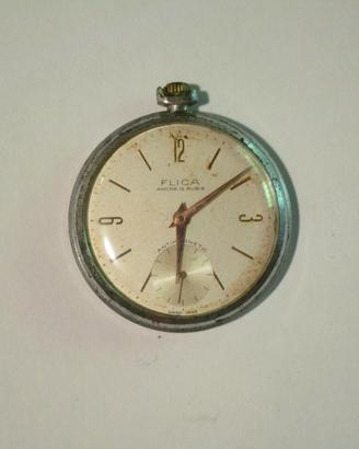 Orologio da tasca marca FLICA Ancre 15 rubis Swiss