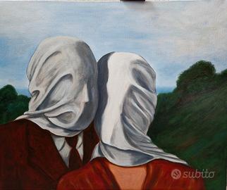 Quadro ad olio su tela - Gli Amanti di R.Magritte