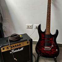 Chitarra Ibanez Gio GRX70QA, ampl. Marshall MG15