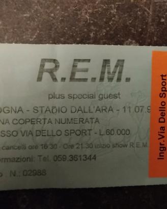 ticket R.E.M. 1999 Bologna