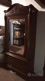 Armadio fine '800/inizio'900 a 1 anta con specchio