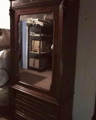 Armadio fine '800/inizio'900 a 1 anta con specchio