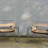 Poltrona B3 Wassily in tessuto di Marcel Breuer