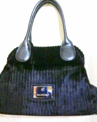 BORSA Mario VALENTINO velluto Chiusura Clic-Clac