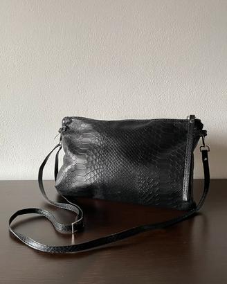 Borsetta convertibile in pochette, nera, eco pelle