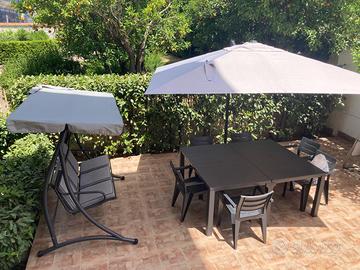 Set da giardino completo con ombrello 4x4 bizzotto