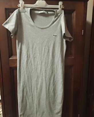 LACOSTE Vestito 12-13 anni grigio  100% cotone 