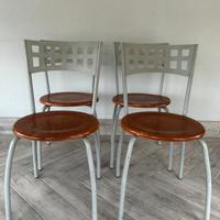 Sedie da tavola, in legno e metallo