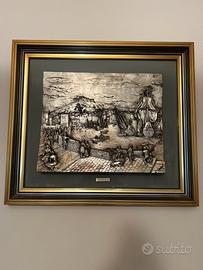 Quadro in bassorilievo in argento