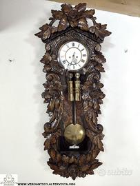 176384  Antico Orologio a pendolo con Pesi