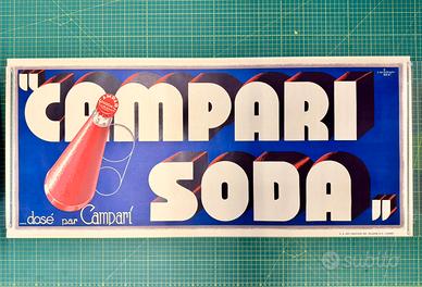 Manifesto Banner Pubblicitario Campari Soda 1950
