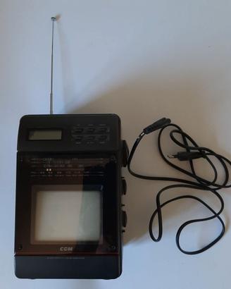 radio portatile vintage con TV in bianco e nero
