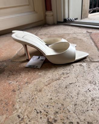 Sandali Mango MNG nuovi con tacco avorio – taglia