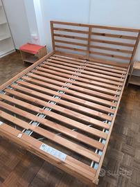 letto matrimoniale rete a doghe in pino