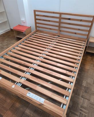 letto matrimoniale rete a doghe in pino