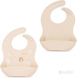 Bavaglini in silicone per neonati Set di 2, Bavagl