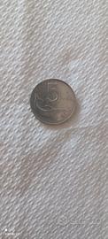 Moneta da 5 lire del 1955