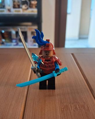 Lego minifigure Samurai blu