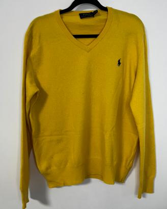 Jersey polo ralph lauren maglione L giallo lana