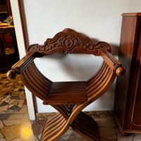 Sedia Savonarola in legno massello – Intagliata SC