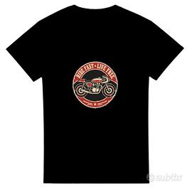 T-Shirt Moto Vintage Ride Fast Live Free