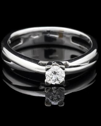 RE CARLO SOLITARIO ORO BIANCO 18KT BRILLANTE 0.20