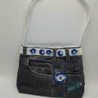 BORSA JEANS RICICLATI FATTA A MANO 