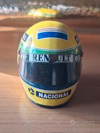 casco in miniatura Ayrton Senna altezza 3 cm e 5