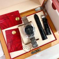 Orologio omega, con scatola, card e cinturino rica