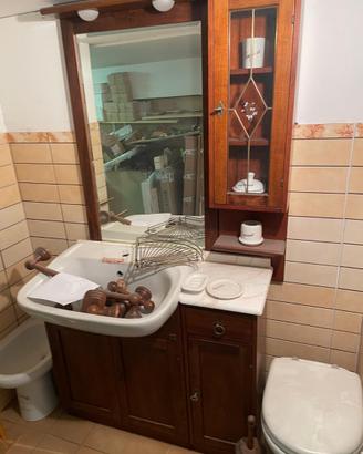 Mobile da bagno arte povera in legno