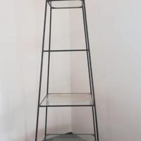 Scaffale espositore in ferro e vetro