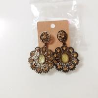 Orecchini donna lobo forato girasole giallo ambra