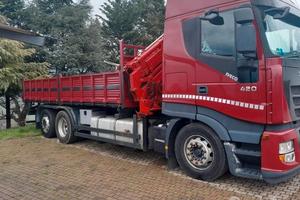 Iveco stralis ribaltabile gru jib 3 assi magirus