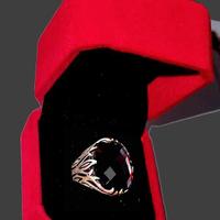 Anello in Arg.925 con pietra nera mis.19,5
