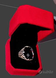 Anello in Arg.925 con pietra nera mis.19,5