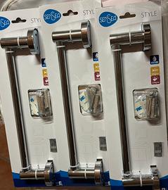 3 Appendi asciugamani da parete cromato nuovo