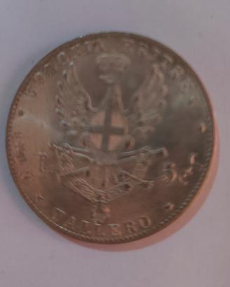 moneta tallero d eritrea da 5 lire