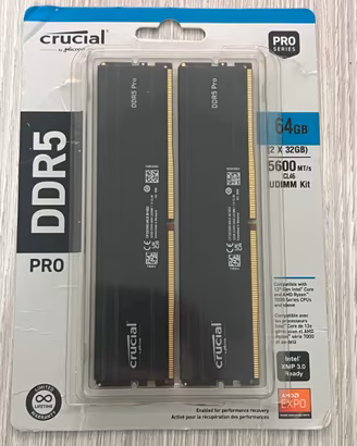 Crucial Pro RAM DDR5 Kit 64GB (2x 32GB ) 5600MHz