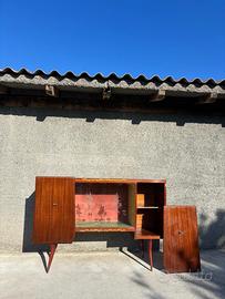 Mobile bar/vetrina vintage anni 50 in legno lucido