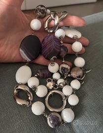 Collana in argento e agata